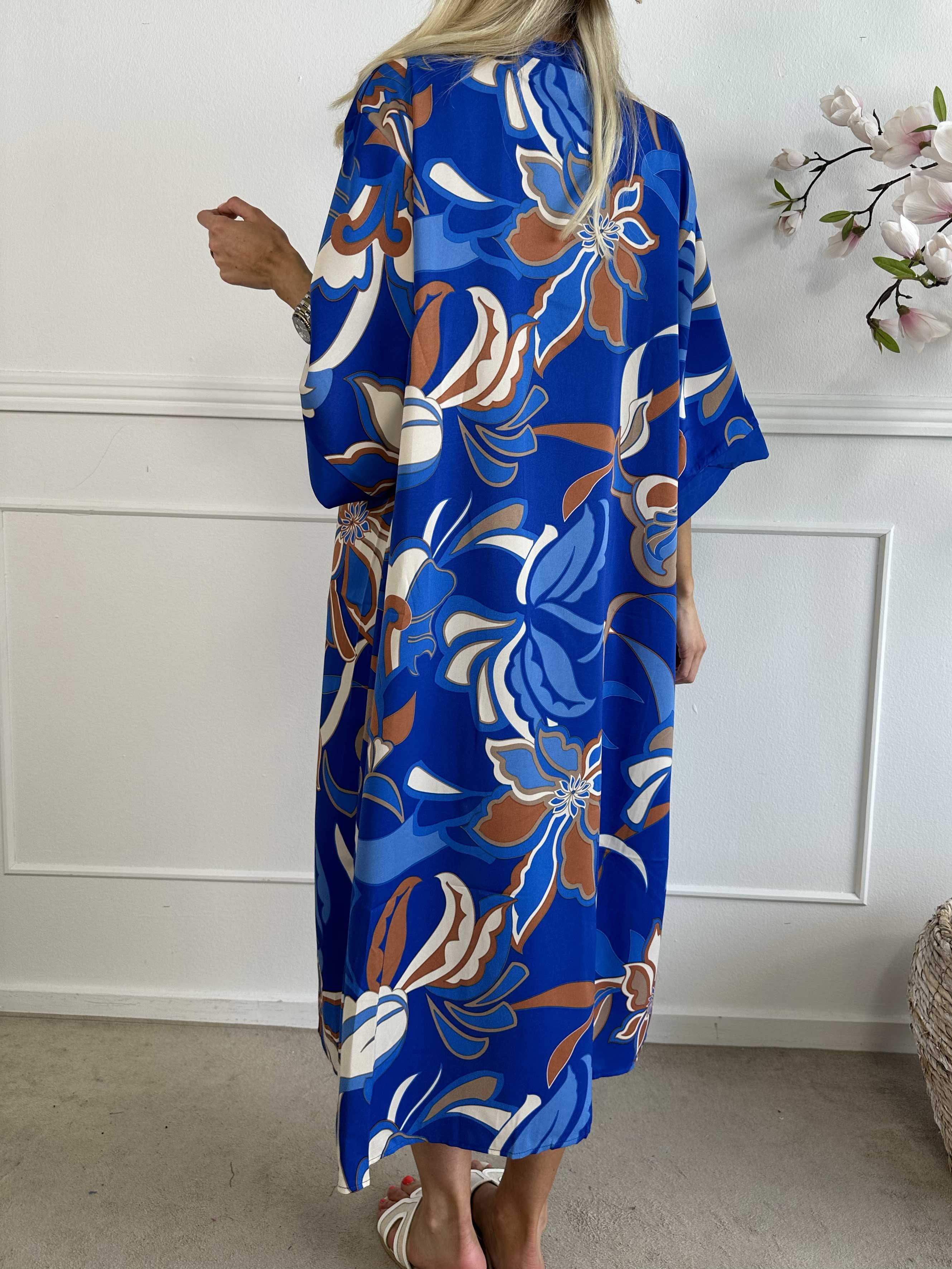 Nora - Lång kimono i viskos med mönster